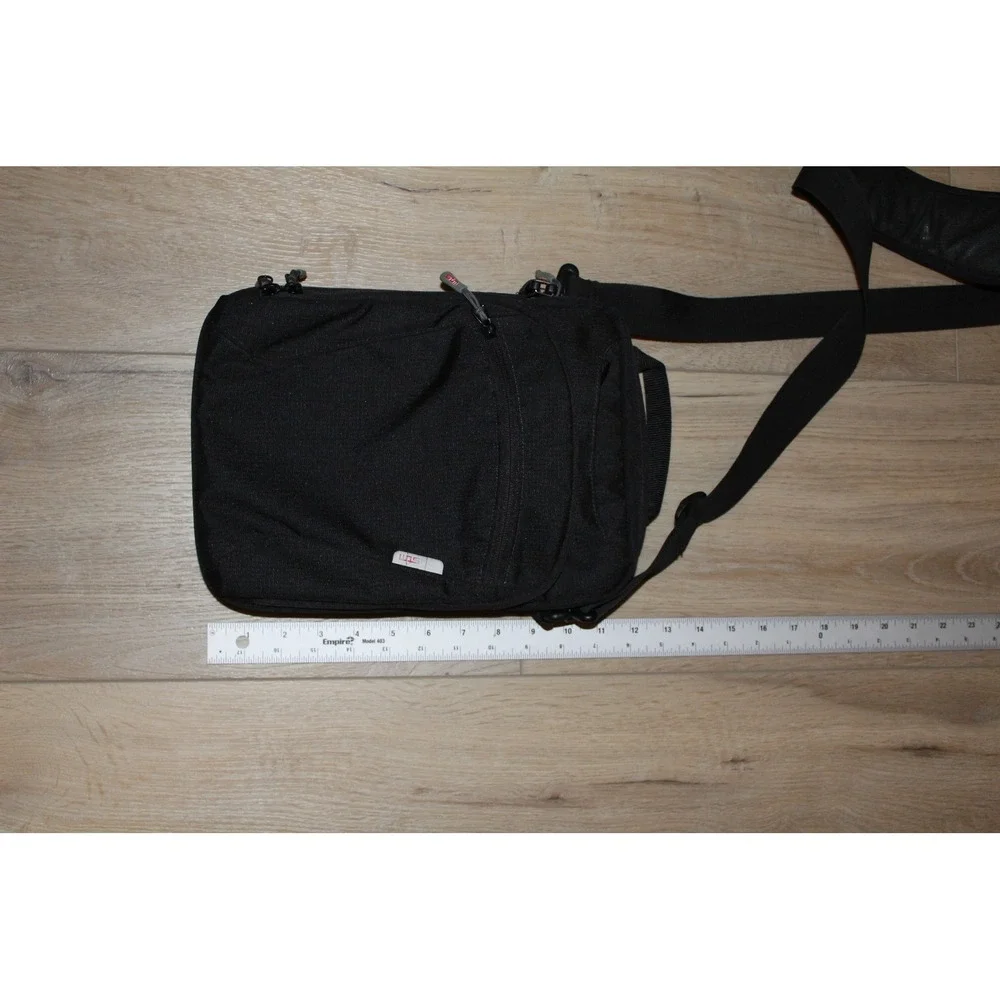 STM Black Nylon Vertical Messenger Crossbody Tablet Tech‎ Bag Organizer Utility